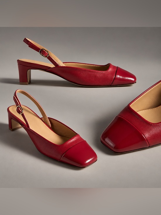 ALOHAS Shoes - ALOHAS Lindy Bliss Red Leather Slingback Pumps Size  6 $170